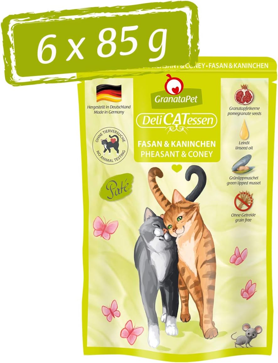 GranataPet DeliCatessen Huhn PUR, Nassfutter für Katzen, Futter ohne Getreide & ohne Zuckerzusätze, Katzenfutter mit hohem Fleischanteil & hochwertigen Ölen, 6 x 400 g