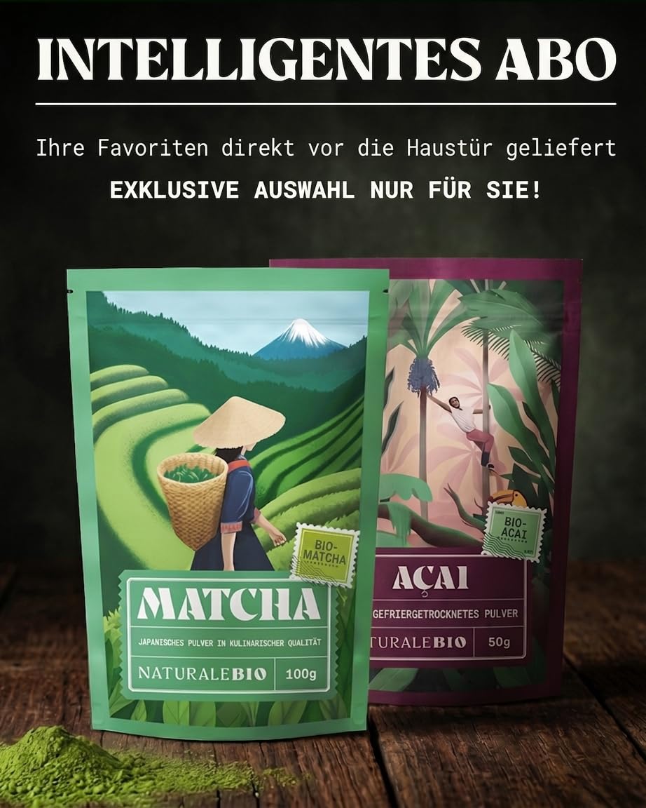 NaturaleBio Matcha Tee Pulver Bio - Premium-Qualität - 100g. Original Green Tea aus Japan. Japanischer ideal zum Trinken. Grüntee für Latte, Smoothies Getränk. Hergestellt in Uji, Kyoto.