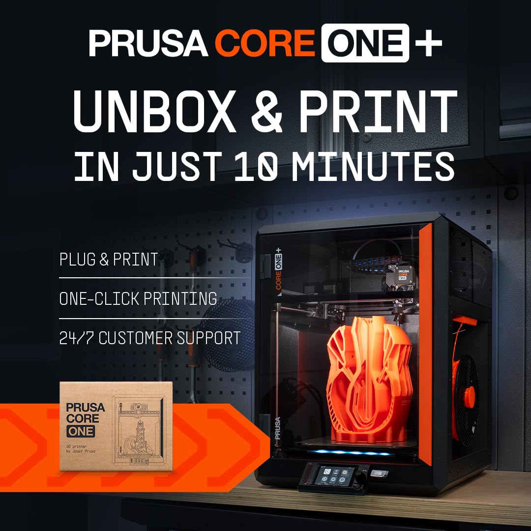 Original Prusa CORE One, Ready-to-use 3D Printer, Assembled and Tested, Removable Print Sheets, 1kg Prusament PLA Spool Included, Print Size 9.8 x 8.6 x 10.6 in