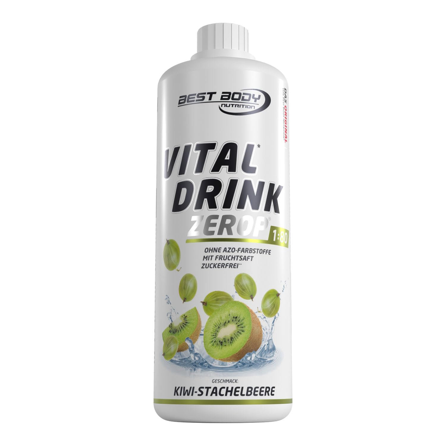Best Body Nutrition ZEROP Vital Zuckerfreies Getränkekonzentrat Sirup Kirsche Ohne Aspartam 1 L ergibt 80 L Getränk Fitness Drink mit Vitaminen B1 B6 Niacin Kalorienarm Wassersprudler