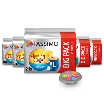 Tassimo Kapseln Morning Café XL Strong & Intense, Big Pack, 5 x 21 Pads, 105 Kaffeekapseln