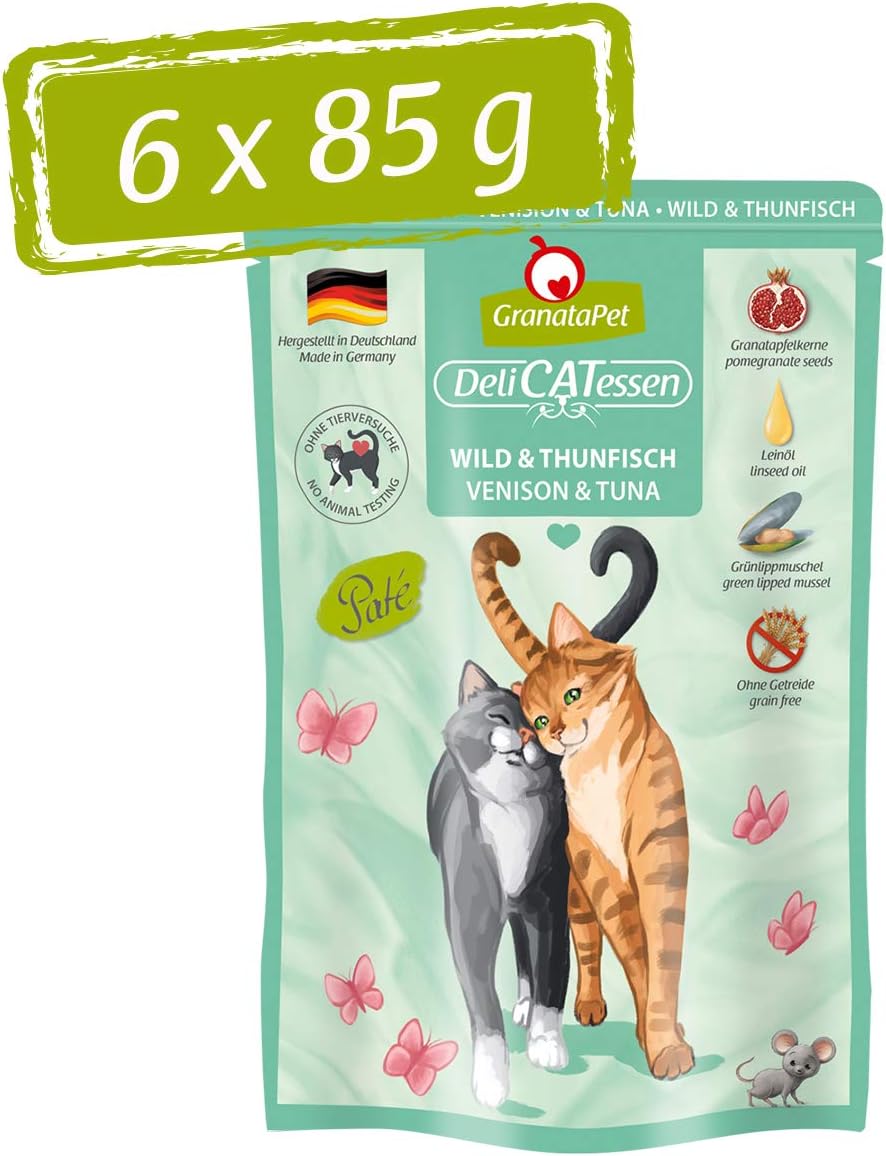 GranataPet DeliCatessen Huhn PUR, Nassfutter für Katzen, Futter ohne Getreide & ohne Zuckerzusätze, Katzenfutter mit hohem Fleischanteil & hochwertigen Ölen, 6 x 400 g