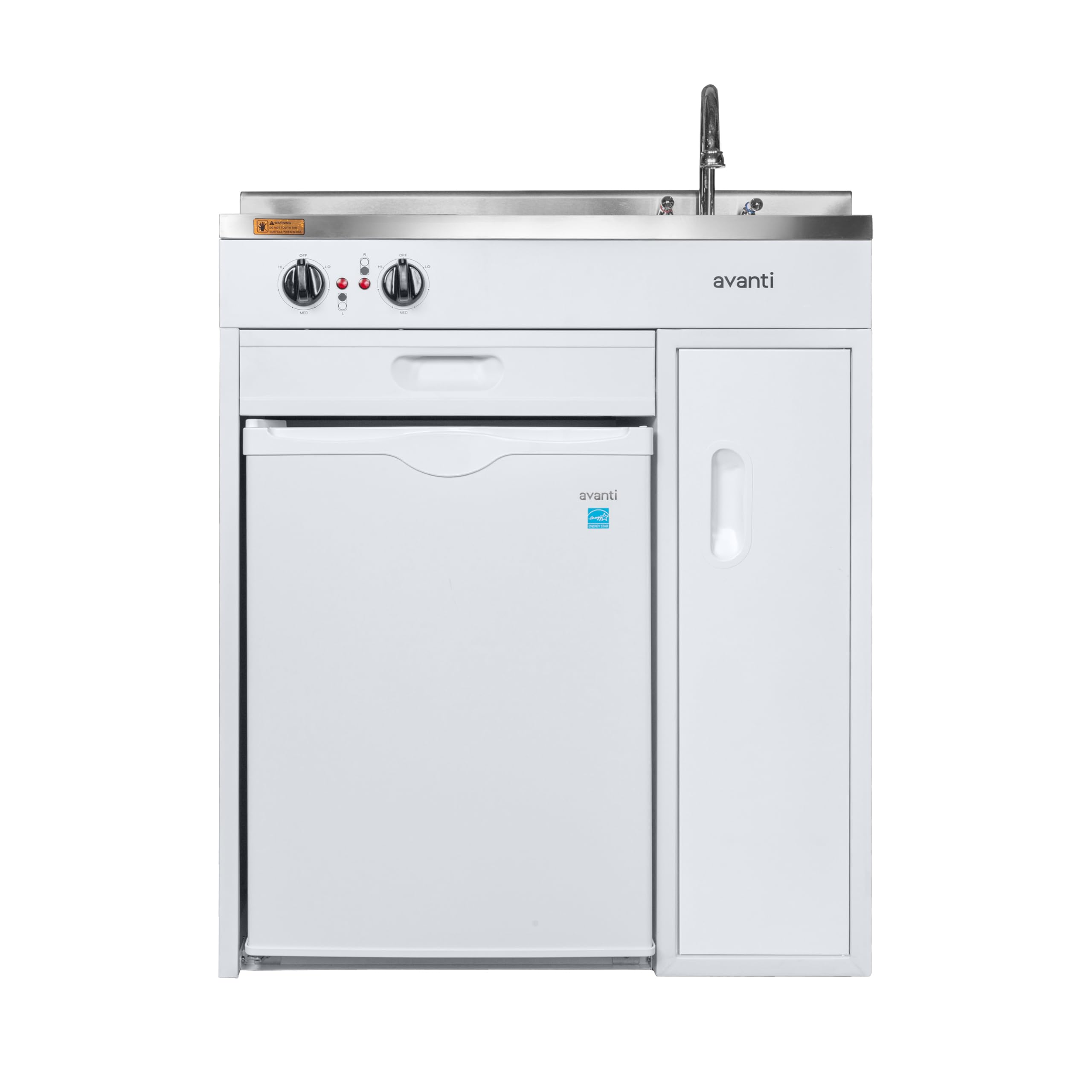 Avanti CK3616 36" Energy Star Rated Complete Compact Kitchen Stainless Steel Sink and White body