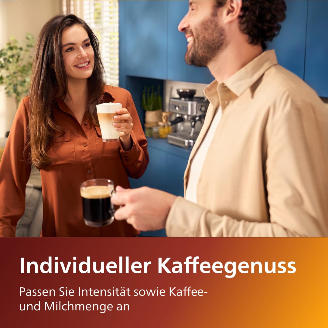 Philips Kaffeevollautomat der Serie 5400 – Espressomaschine für 12 Getränke, schnell reinigendes LatteGo System, intuitives TFT-Display, anpassbare Kaffeeeinstellungen (EP5441/50)