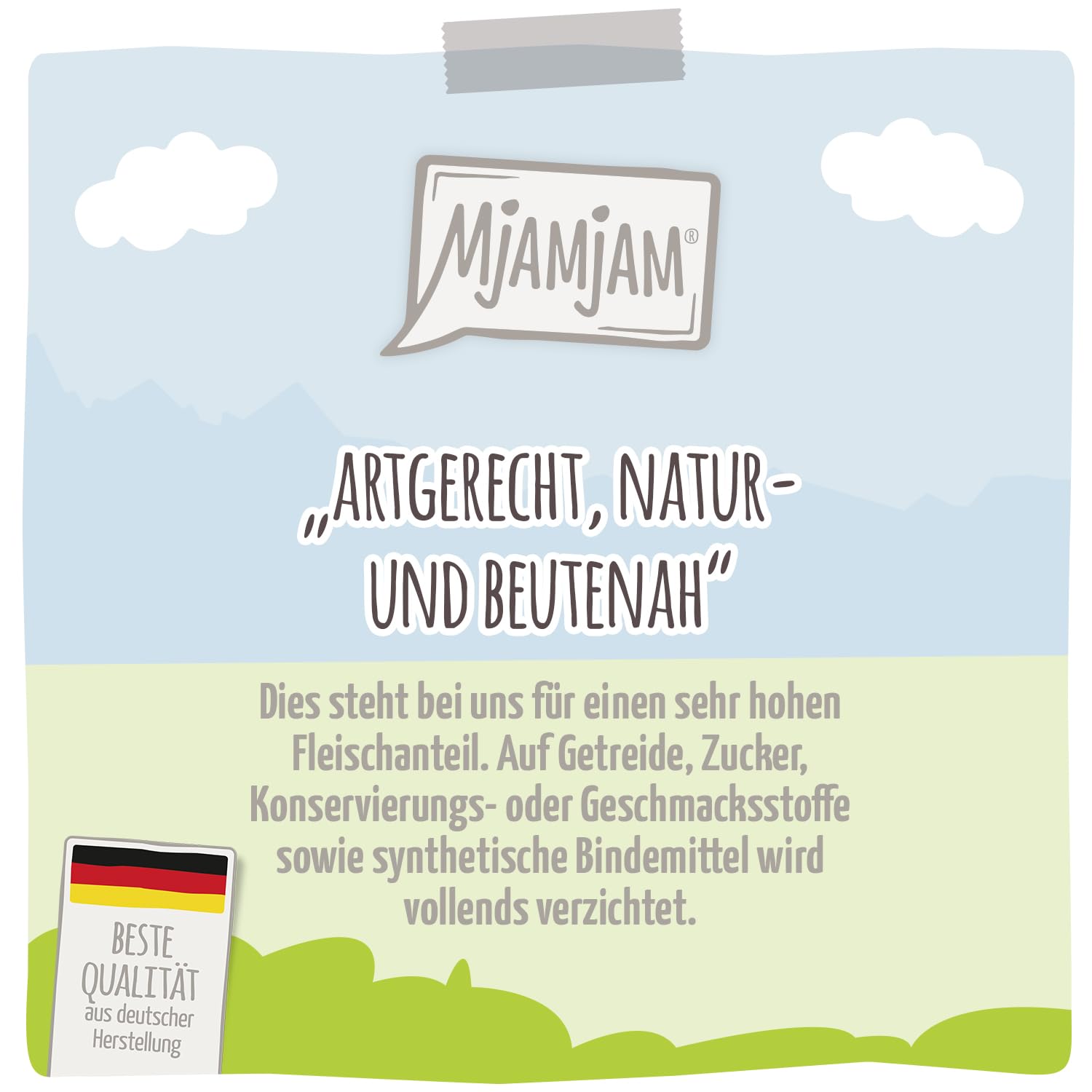MjAMjAM - Premium Nassfutter für Katzen - saftiges Huhn an leckeren Möhrchen, 6er Pack (6 x 400 g), getreidefrei mit extra viel Fleisch