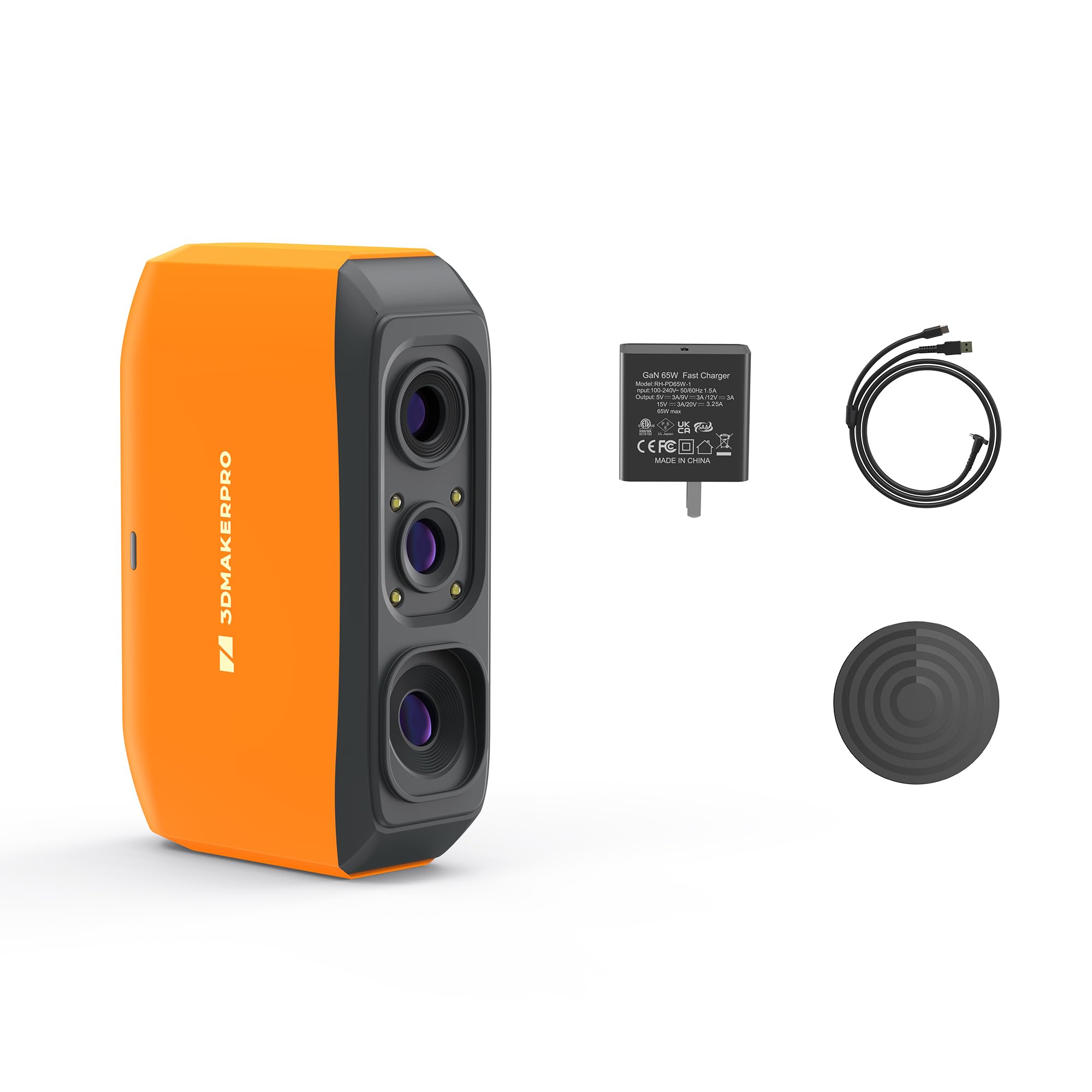 3DMakerpro Fox Entry-Level Medium-Format 3D Scanners for 3D Printing, Handheld 3D Scanner with Markerless AI Visual Tracking, 10FPS Fast Scan, 0.07mm Accuracy for 3D Printer