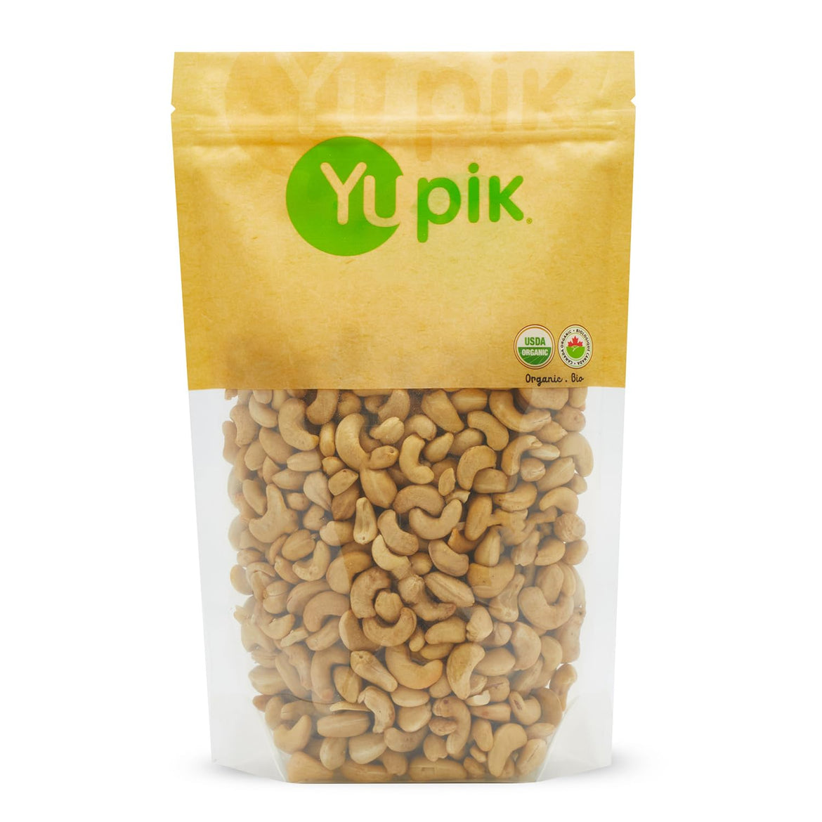 Yupik Organic Raw Cashews, 2.2 lb (35.2 oz), Kosher, Gluten-Free, Non-GMO, Vegan, Whole Nuts, Unsalted, Unroasted, Source of Protein & Iron, Nutritious, Crunchy, Healthy Snacks, For Baking & Cooking