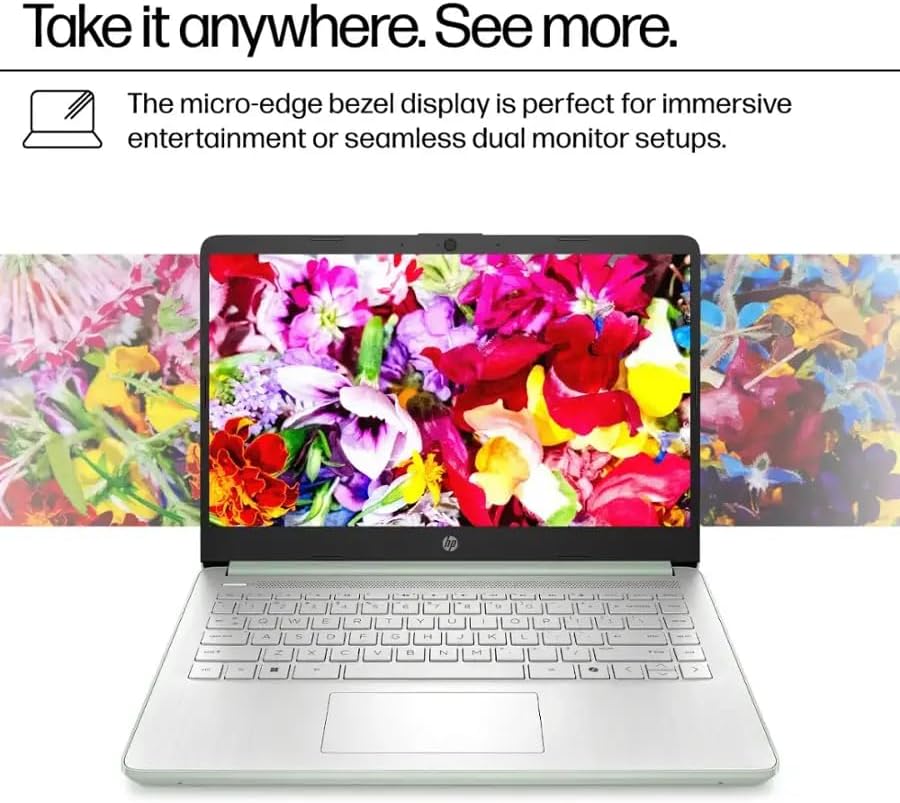 HP 2025 Laptop for Student Business, 14" Anti-Glare, Intel N150, 16GB RAM, 384GB Storage(128GB UFS+256GB MSD), Wi-Fi 6, Copilot AI & 1 Year Office 365, Willow Green, Windows 11 Pro, W/Accessories