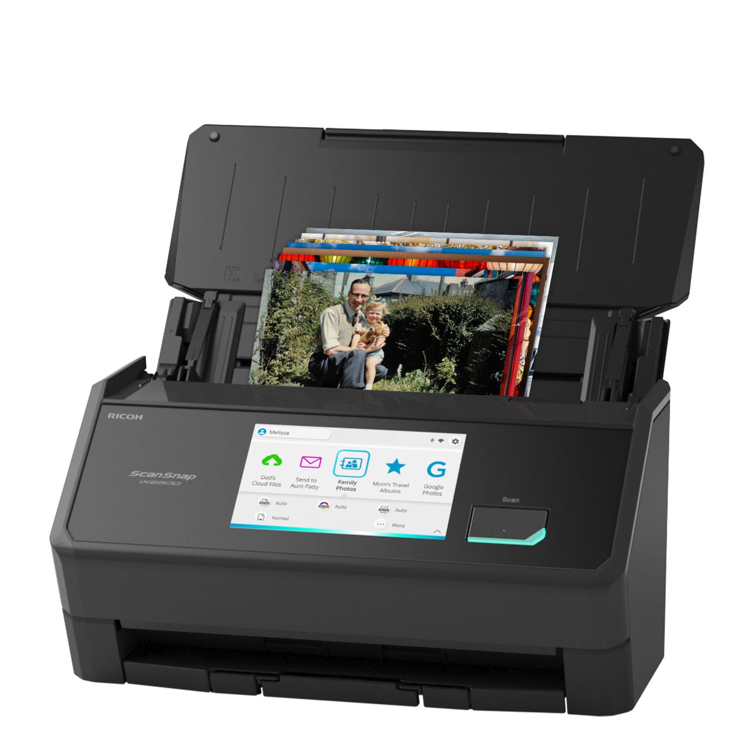 ScanSnap iX2500 Wireless or USB High-Speed Cloud Enabled Document, Photo & Receipt Scanner with Large 5" Touchscreen and 100 Page Auto Document Feeder for Mac or PC, Black