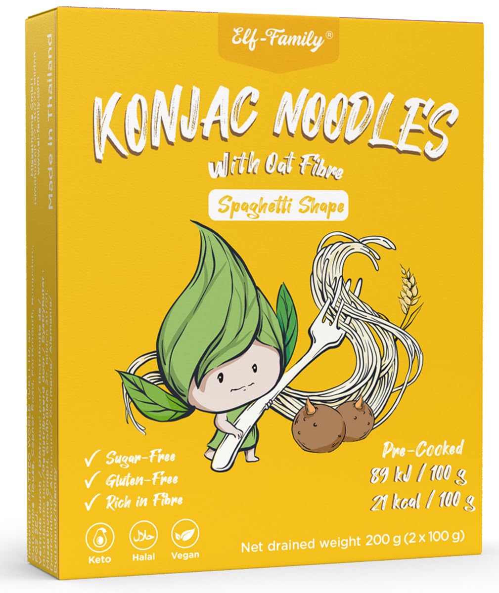 Premium Konjak Nudeln aus Thailand Vegan Glutenfrei-240gx 6er Box(12 pack), Elf-Family Shirataki Nudeln Instant Nudeln Pasta/Keto/Low Carb/Kalorienarme/Zuckerfrei -Spaghetti & Fettuccine