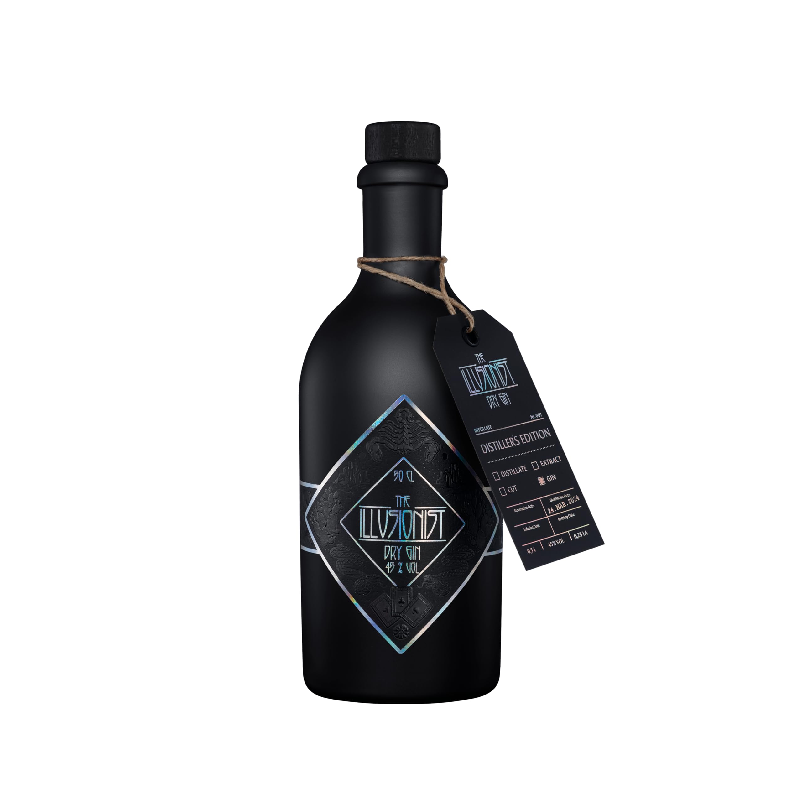 The Illusionist Dry Gin | Der Farbwechsel Gin | 16 Premium Botanicals | Floral & Fruchtig | 45% Vol. | 500ml