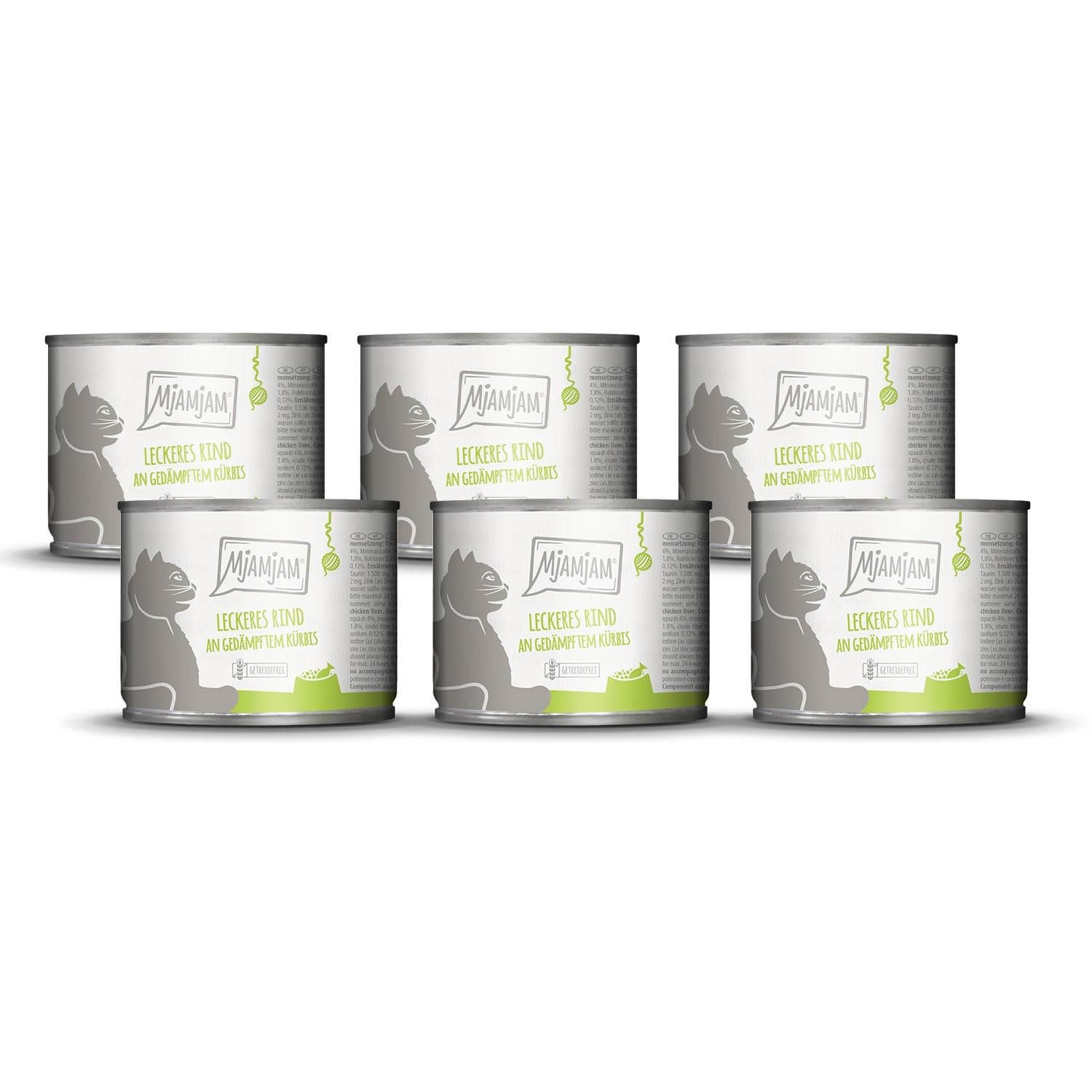 MjAMjAM - Premium Nassfutter für Katzen - saftiges Huhn an leckeren Möhrchen, 6er Pack (6 x 400 g), getreidefrei mit extra viel Fleisch