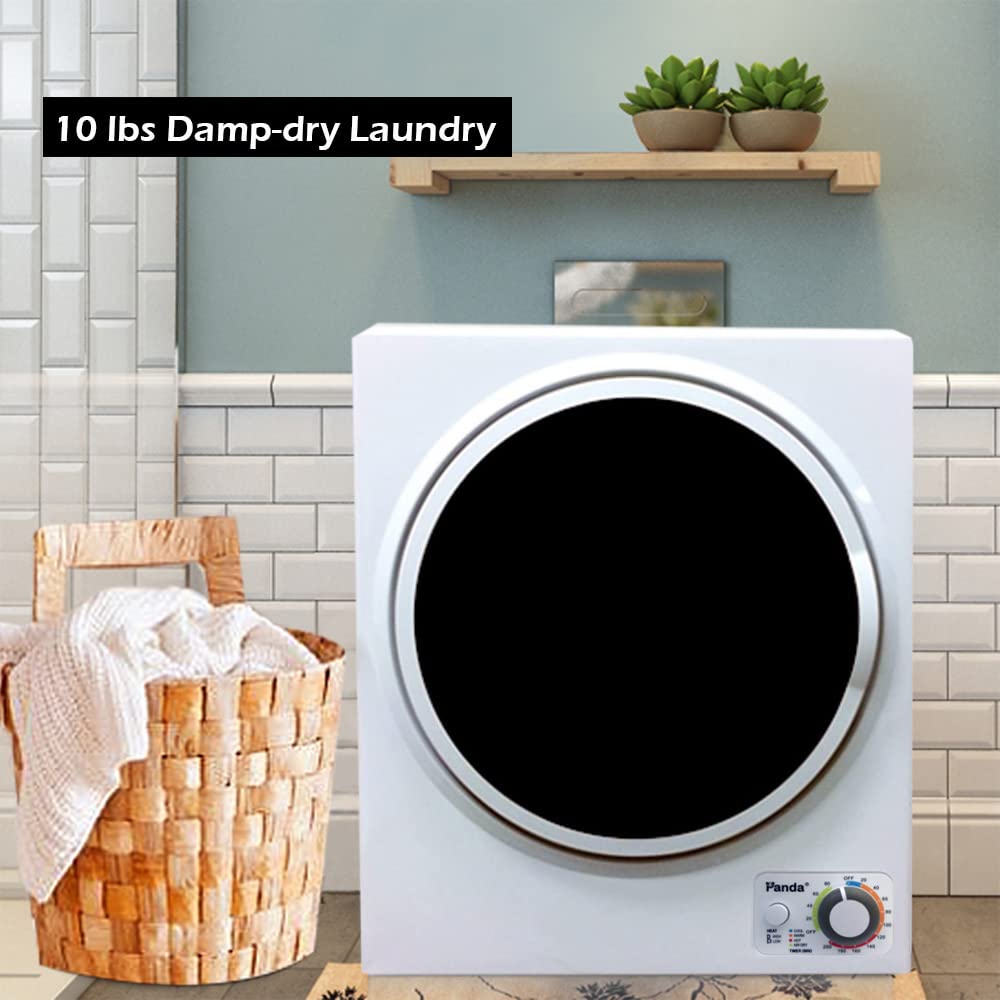 Panda Compact Dryer 13.2 lbs Load Volume 110V 1500W Portable Clothes Dryer 3.5 cu.ft. Stainless Steel Tub, 4 Drying Modes