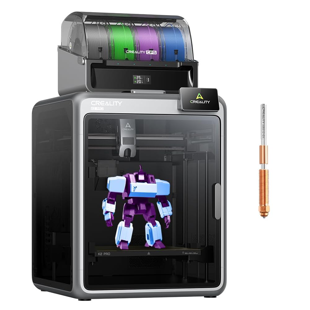 Official Creality K2 Combo 3D Printer, Multicolor 3D Printers with CFS, 600mm/s Printing Speed 300℃ Direct Drive Extruder Auto Leveling Chamber AI Camera, Printing Size 10.24x10.24x10.24 inch