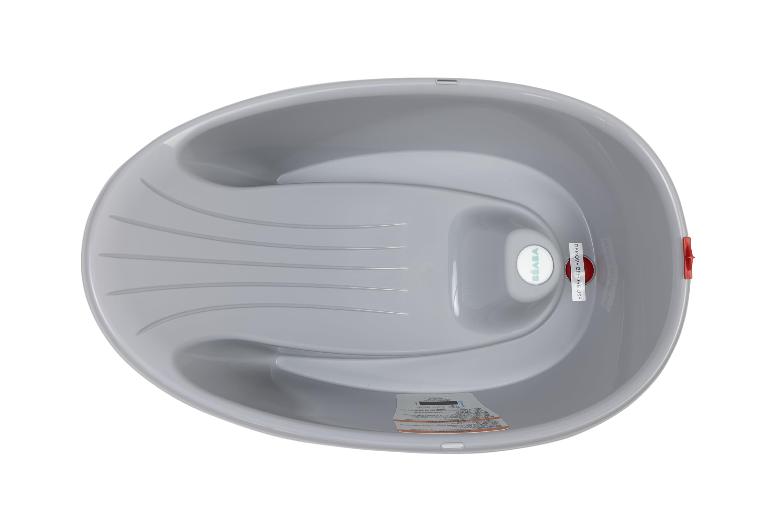 Onda Baby-Badewanne - Rutschsichere Basis, mit eingebautem digitalen Flüssigkristall-Thermometer - Rückenstütze für zusätzlichen Komfort - Passt in die Badewanne oder die ebenerdige - Weiss