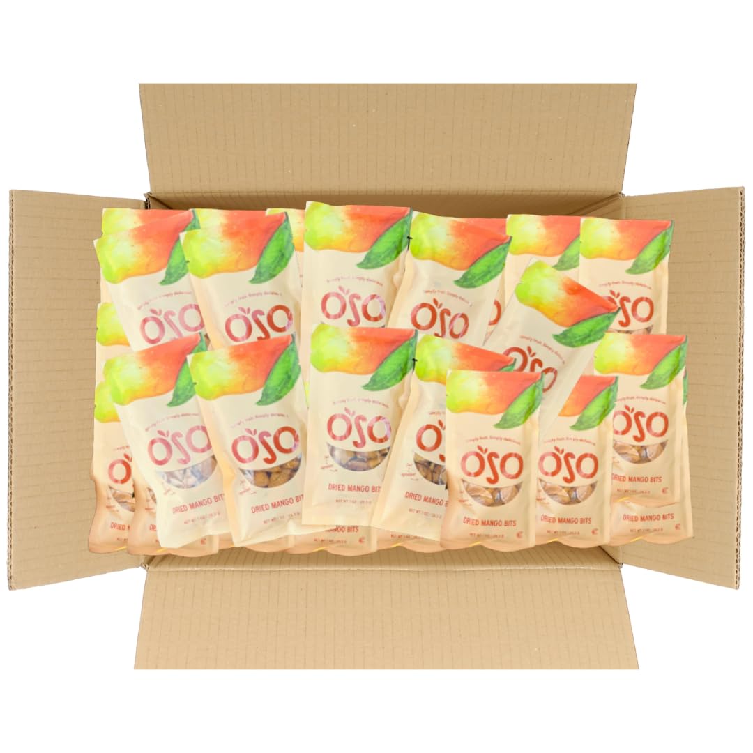 Oso Snacks Dried Mango Slices – Premium Quality, Large Pieces Only! No Added Sugar, No Preservatives, 100% Fruit! One Ingredient. No GMO. Vegan. Naturally Sweet & Delicious Healthy Snack.
