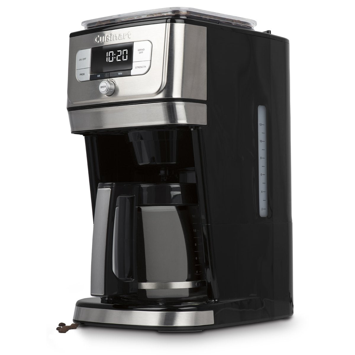 Cuisinart Automatic Grind & Brew 12-Cup Coffee Maker with Blade Grinder, Programmable Coffee Machine Glass Carafe with 1-4 Cup Setting, Brew Pause, Grind-Off Option, DGB-400NAS, Black/Stainless Steel