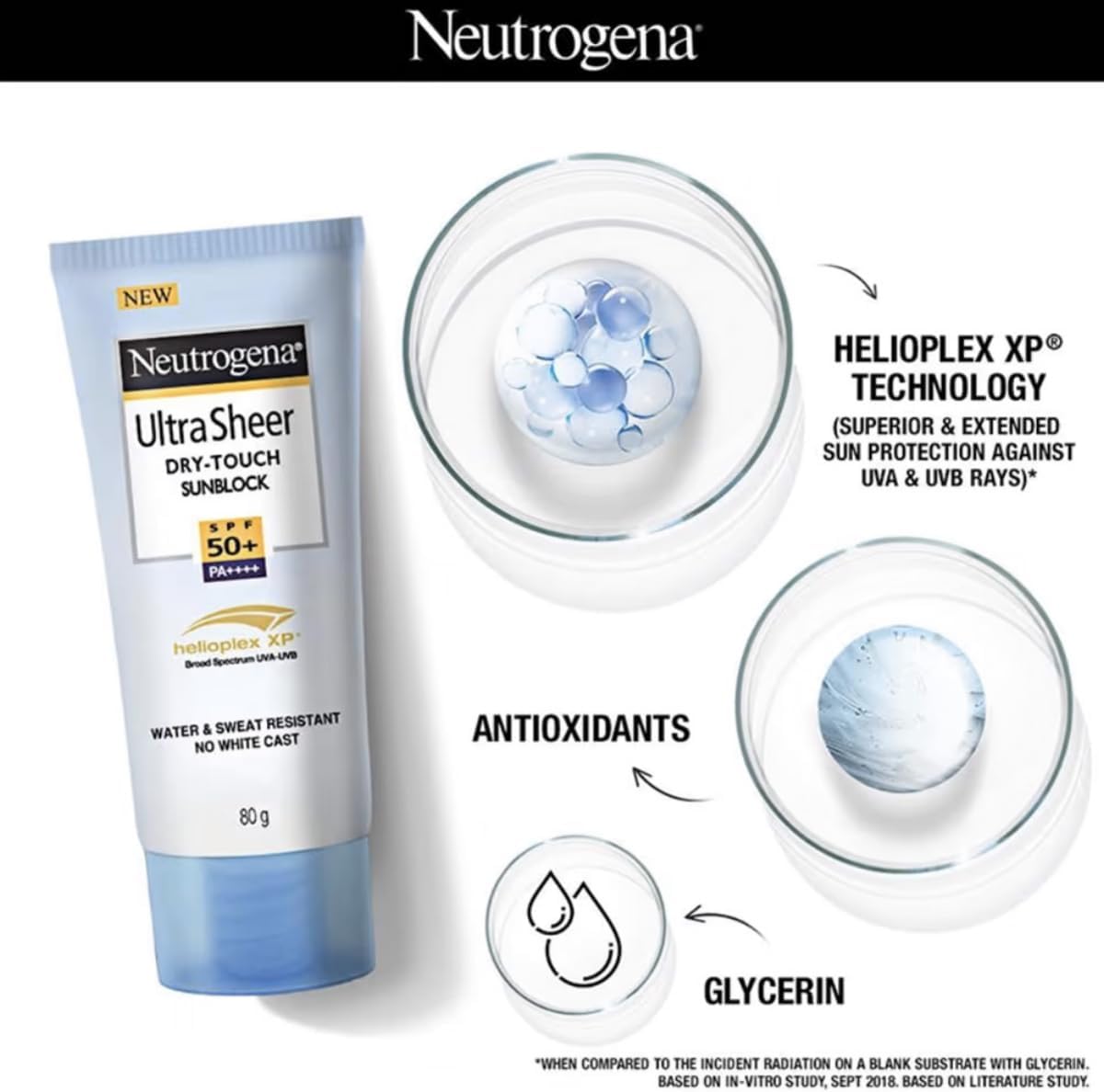 Neutrogena Ultra Sheer Dry Touch Sunblock SPF 50+ Sunscreen (White,80 g))