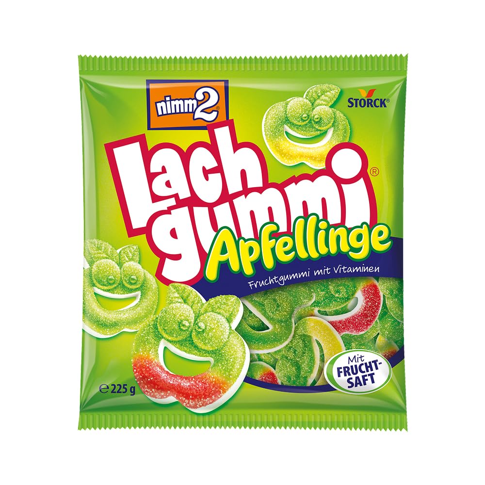 nimm2 Lachgummi Happies – 1 x 325 g – Fruchtgummis mit Fruchtsaft und Vitaminen – Süßigkeit in sechs Geschmacksrichtungen