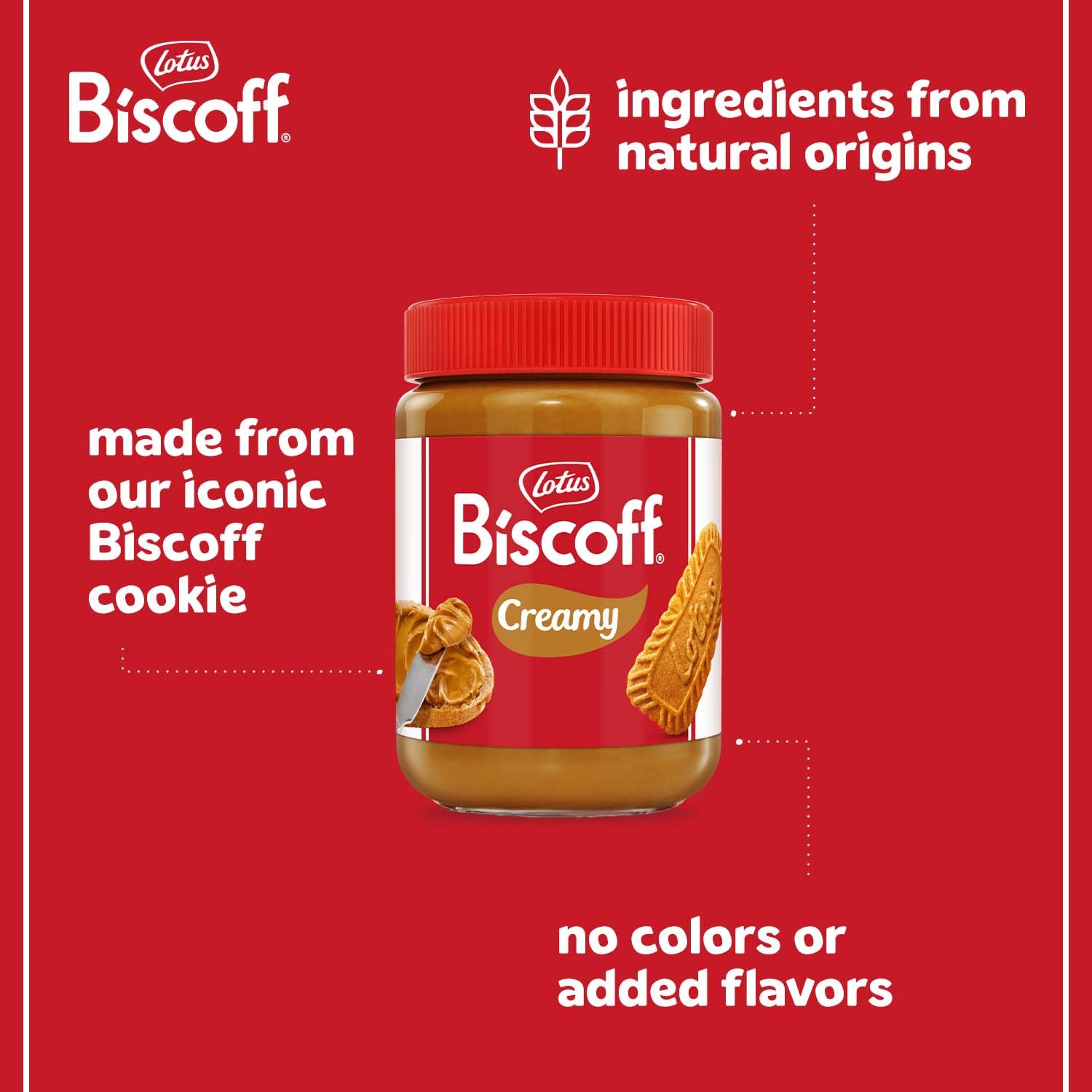 Lotus Biscoff Cookie Butter Spread, Creamy, non-GMO + Vegan, 25.4oz