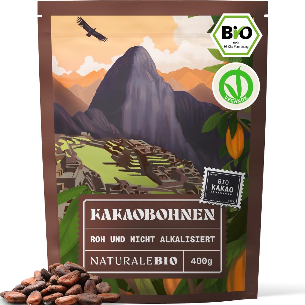NaturaleBio Kakao Pulver Bio 1kg. Organic Cacao Pulver, Roh & Ungesüßt, Ideal für Getränke, Smoothies & Backen, Reich an Magnesium & Phosphor, Geprüft auf Schwermetalle