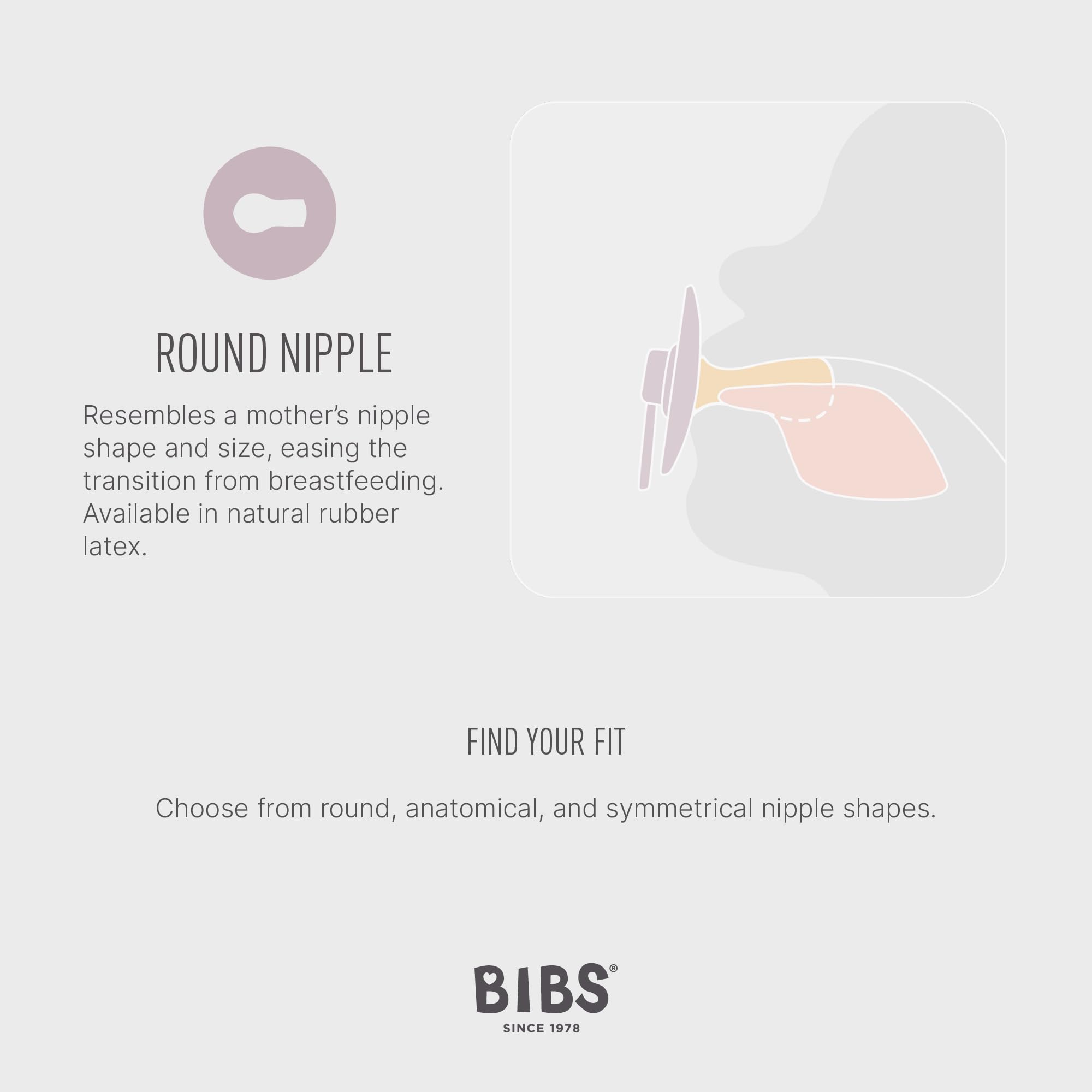 BIBS Colour Schnuller 4er-Pack, BPA-frei, Kirschform Nippel. Naturkautschuk/Latex, Hergestellt in Dänemark. 6-18 Monate (4er Pack), Iron Mix