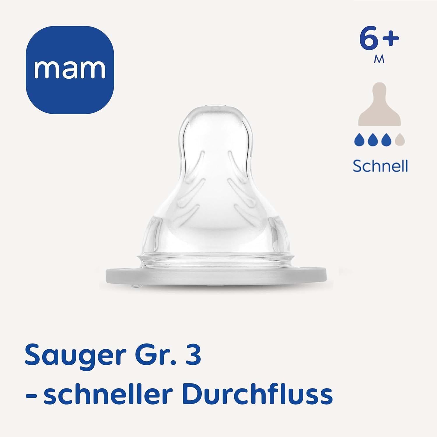 MAM Sauger Größe 1 im Doppelpack, Flaschensauger (Durchflussrate langsam), weicher Trinksauger passend für Flaschen/Trainer, ab der Geburt