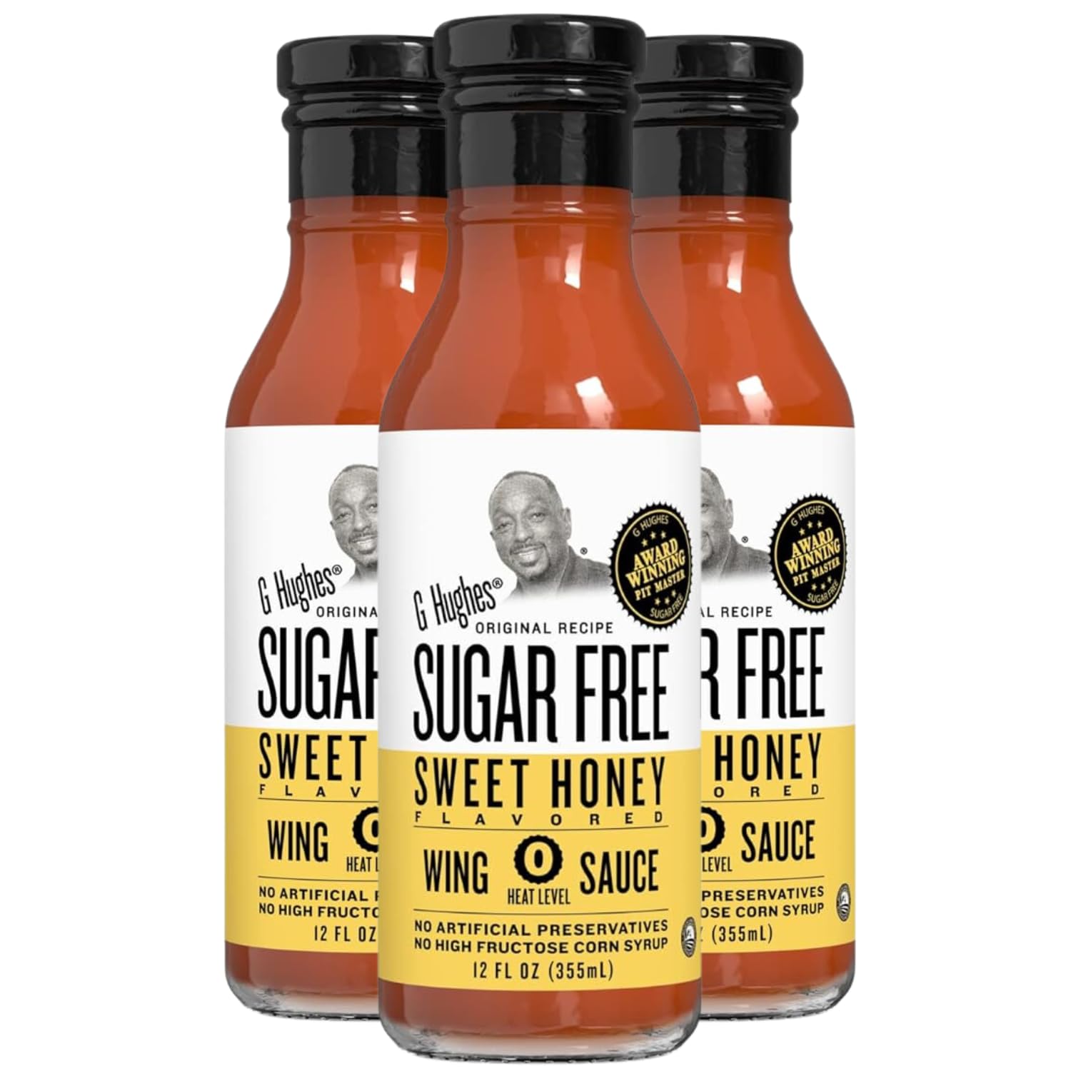 G Hughes Sugar Free, Mango Habanero Wing Sauce - Gluten Free Hot Sauce, Sugar Free Sauces, Habanero Hot Sauce, BBQ Sauces, No High Fructose, No Sugar - 12 Oz. (3-Pack)