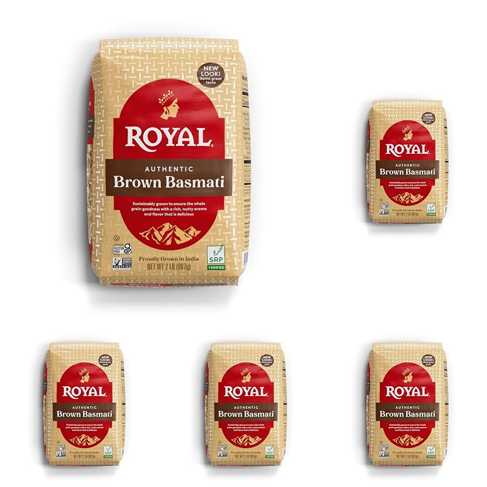 Royal - Authentic Basmati Brown Rice Whole Grain, Naturally Gluten Free and Vegan - 10 Pounds