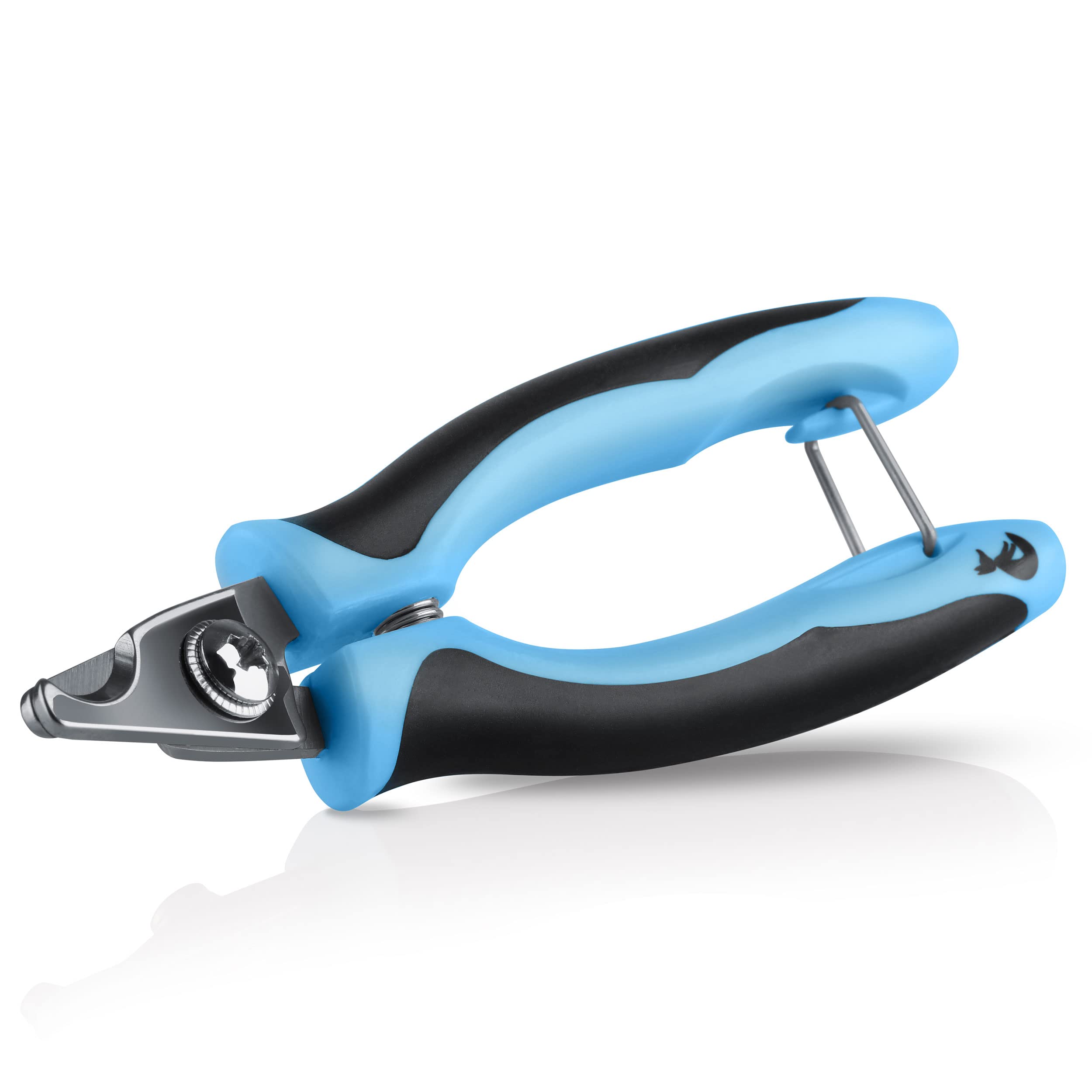 BluePet Krallenschere mit Schutz für Hunde & Katzen I Einsteigerfreundlich I Krallenzange für kleine & große Krallen + Krallenfeile im Griff - Alternative zu Nagelschere & Krallenschleifer