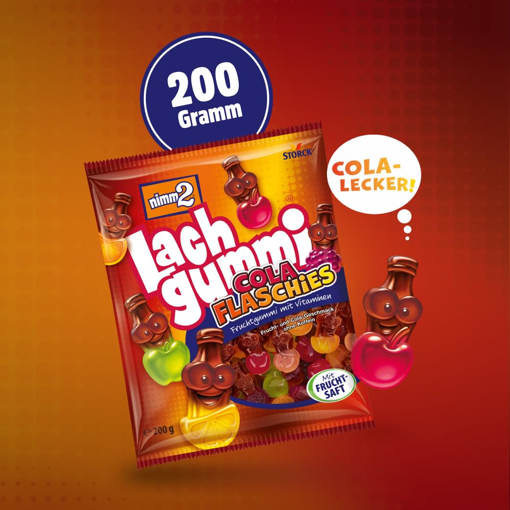 nimm2 Lachgummi Happies – 1 x 325 g – Fruchtgummis mit Fruchtsaft und Vitaminen – Süßigkeit in sechs Geschmacksrichtungen