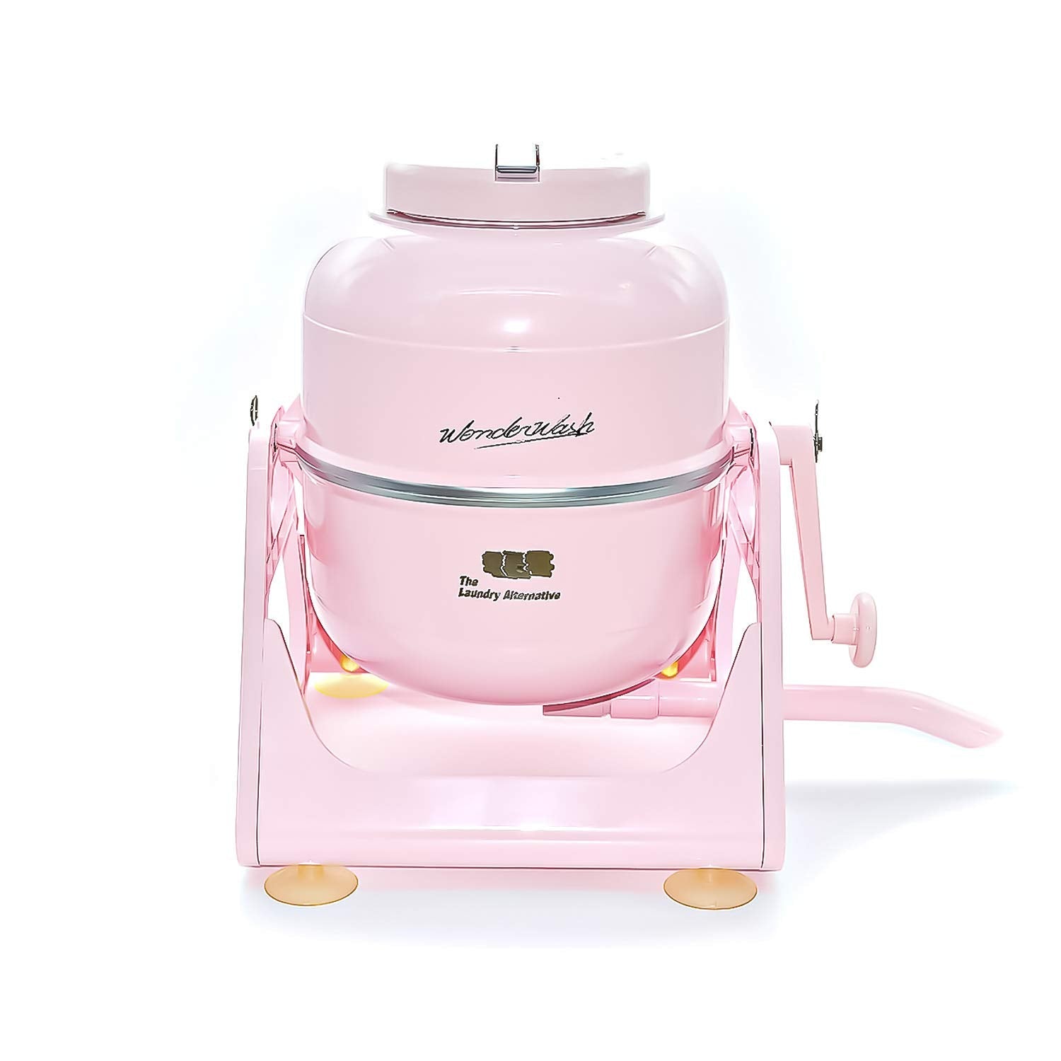WonderWash Portable Washing Machine for Apartment & Tiny Spaces - Manual Hand Clothes Washer with Retro Design - Clean Laundry Anywhere with Our Countertop, Non-Electric, Small Washer (Transparent)