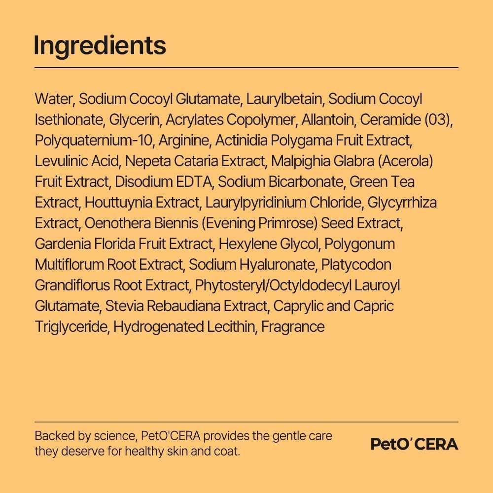 PetO'Cera Katzenshampoo | Hypoallergenes Haut- und Fellpflege-Körperwaschgel für Katzen|Linderung von Juckreiz, feuchtigkeitsspendend und verjüngend|Vom Tierarzt zugelassenes und formuliertes| 10,1 oz