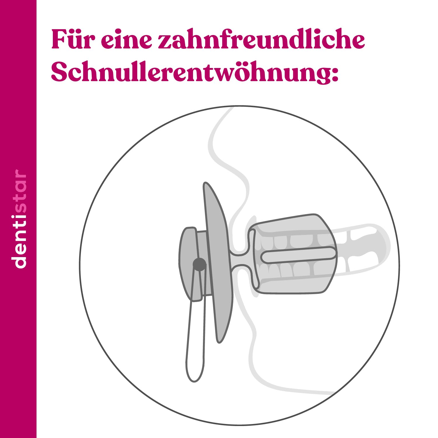 dentistar STOPPi Entwöhnungssauger – Entwöhnungsschnuller aus Silikon für Kinder ab 24 Monate – Der Schnuller zum Abgewöhnen für Kleinkinder – BPA-frei – Made in Germany – Rosarot