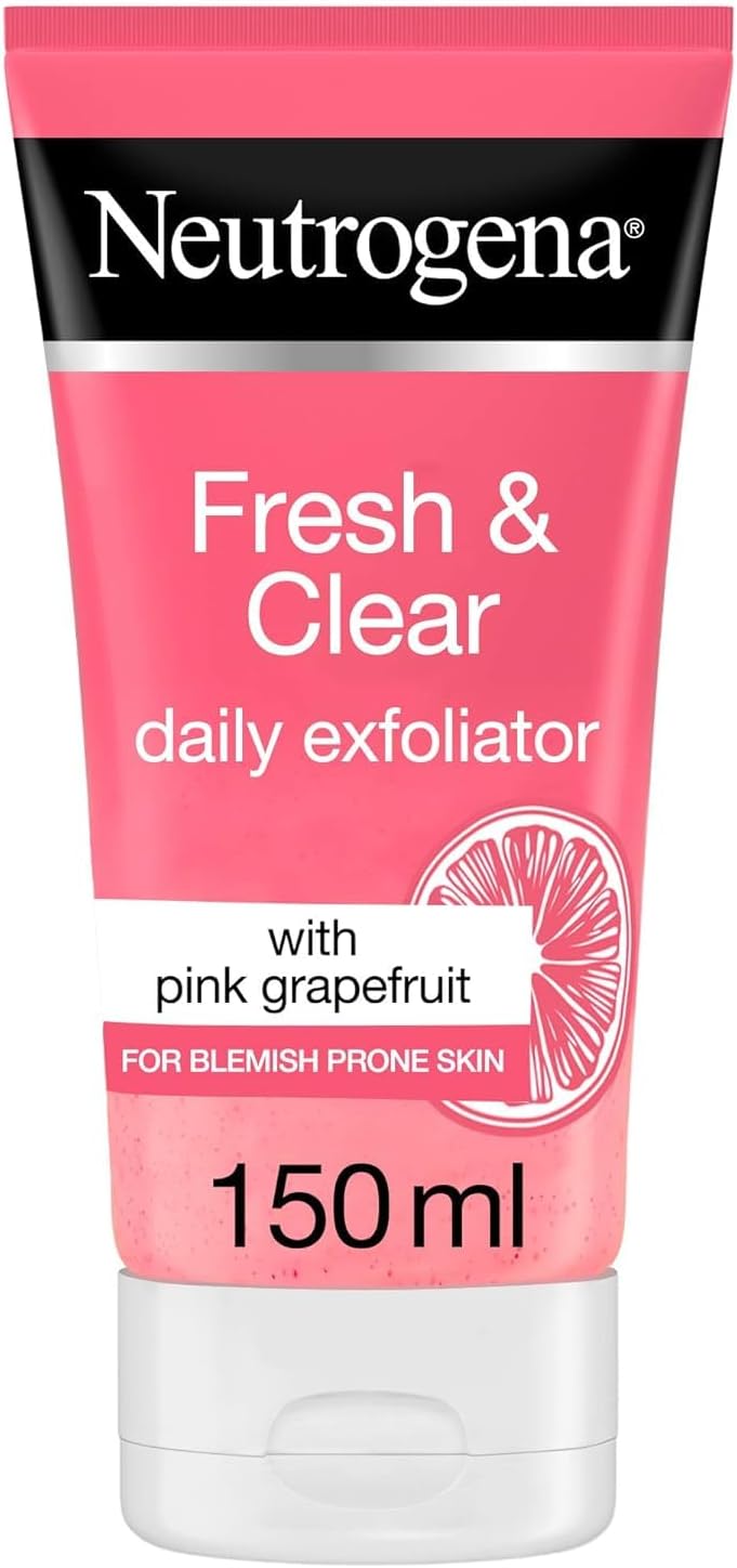 Neutrogena, Fresh & Clear Daily Exfoliator, Pink Grapefruit & Vitamin C, Blemish Prone Skin, clearer skin without over-drying skin, 150ml