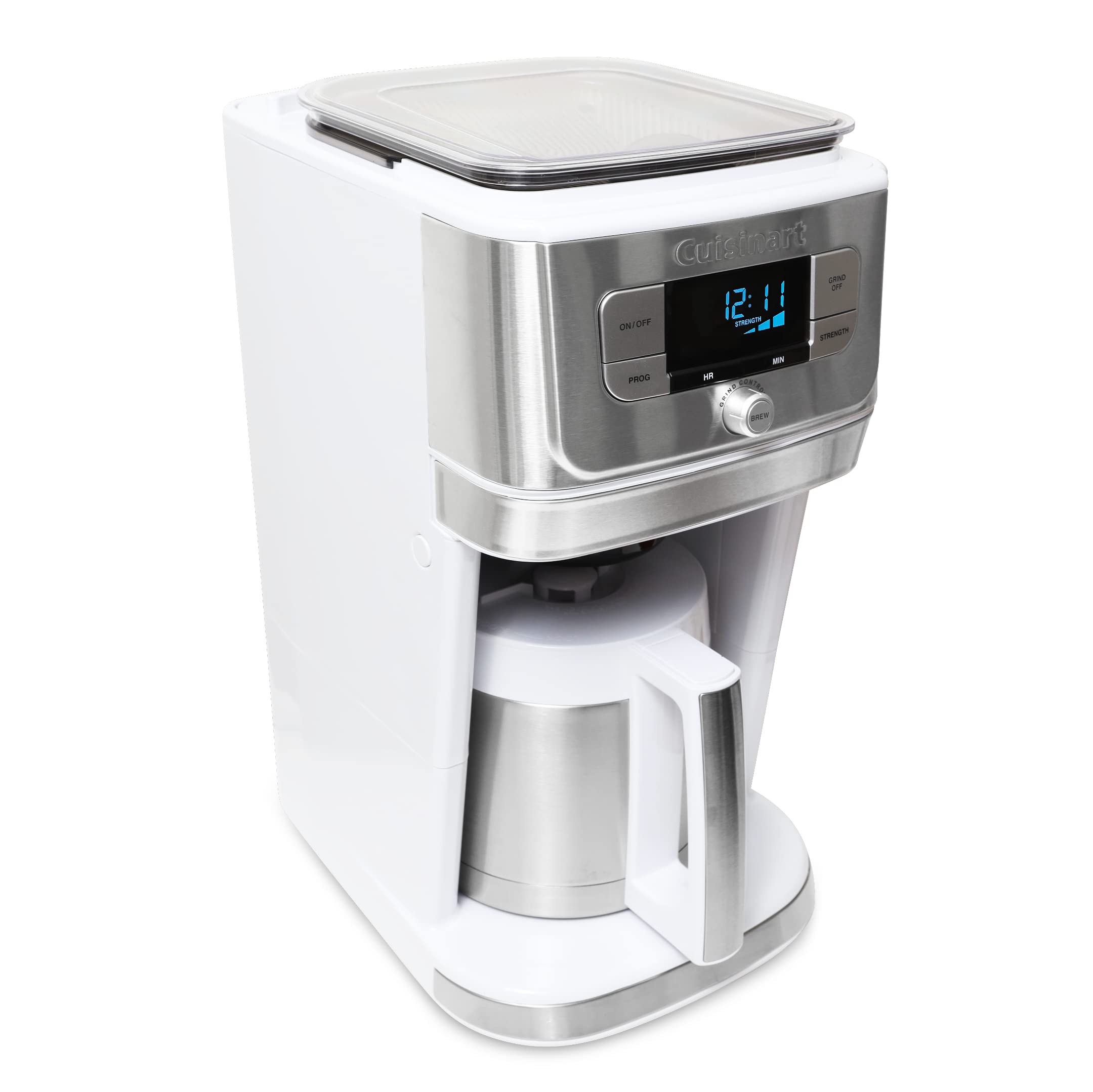 Cuisinart Automatic Grind & Brew 12-Cup Coffee Maker with Blade Grinder, Programmable Coffee Machine Glass Carafe with 1-4 Cup Setting, Brew Pause, Grind-Off Option, DGB-400NAS, Black/Stainless Steel