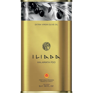 Iliada Kalamata PDO Extra Virgin Olive Oil, 3Lt | Multi-Awarded | Single Region 100% Greek | Monovarietal Koroneiki | Cold Press | Polyphenol Rich | Chef's Favorite