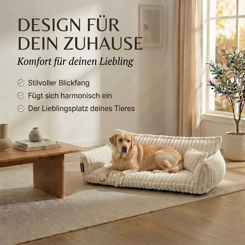 Katzensofa Chaffar | Katzenbett Hundebett Hundesofa | Orthopädische Matratze | Moderner Stil | Cord-Design Größen (Lichtgrau, M (80cm))
