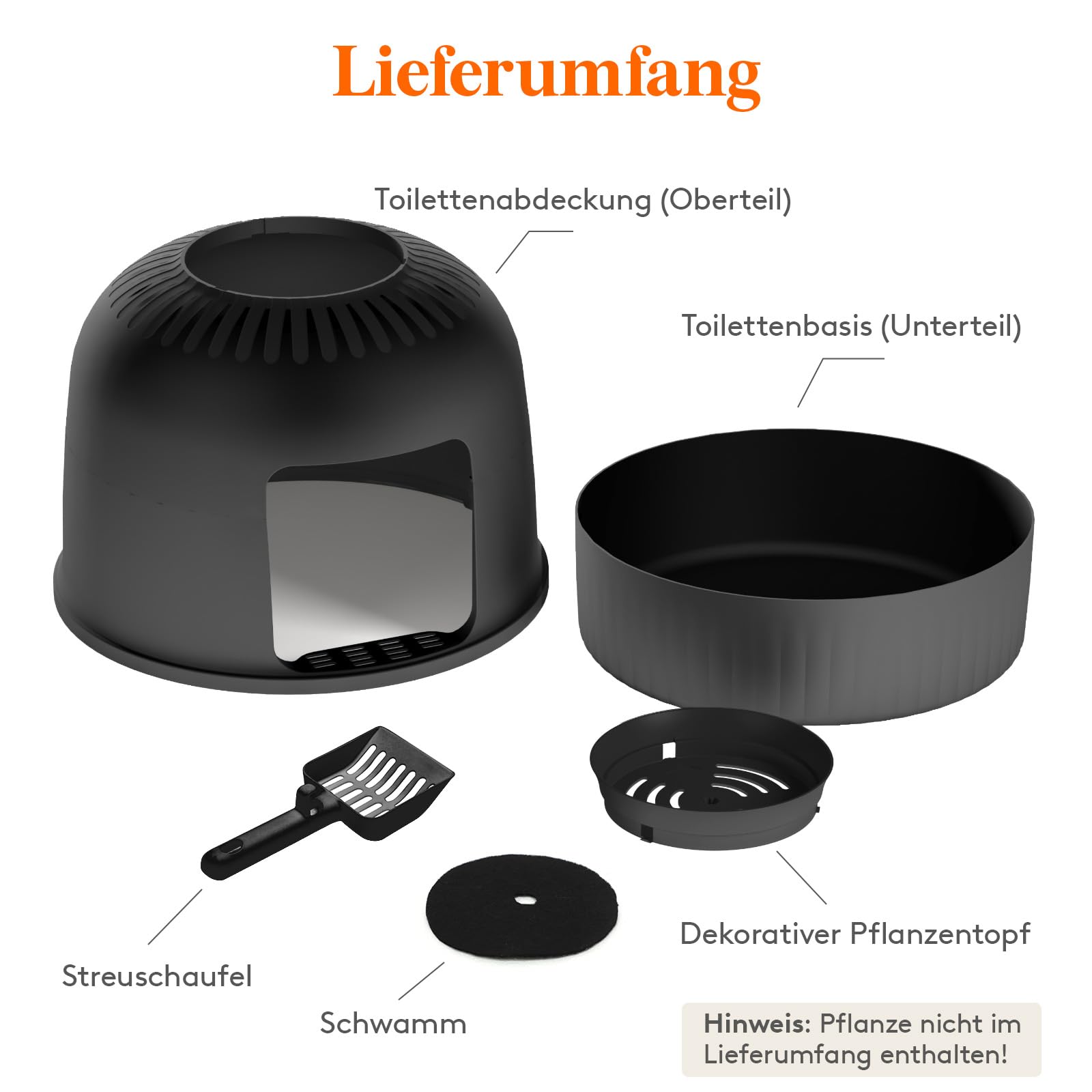 Lifewit Katzenklo Blumentopf mit Pflanze & Schaufel, Katzenklo Versteckt, Katzentoilette XXL mit Geruchskontrolle & Kohlefilter, Wohnzimmer, Schlafzimmer, Ecke, Weiß