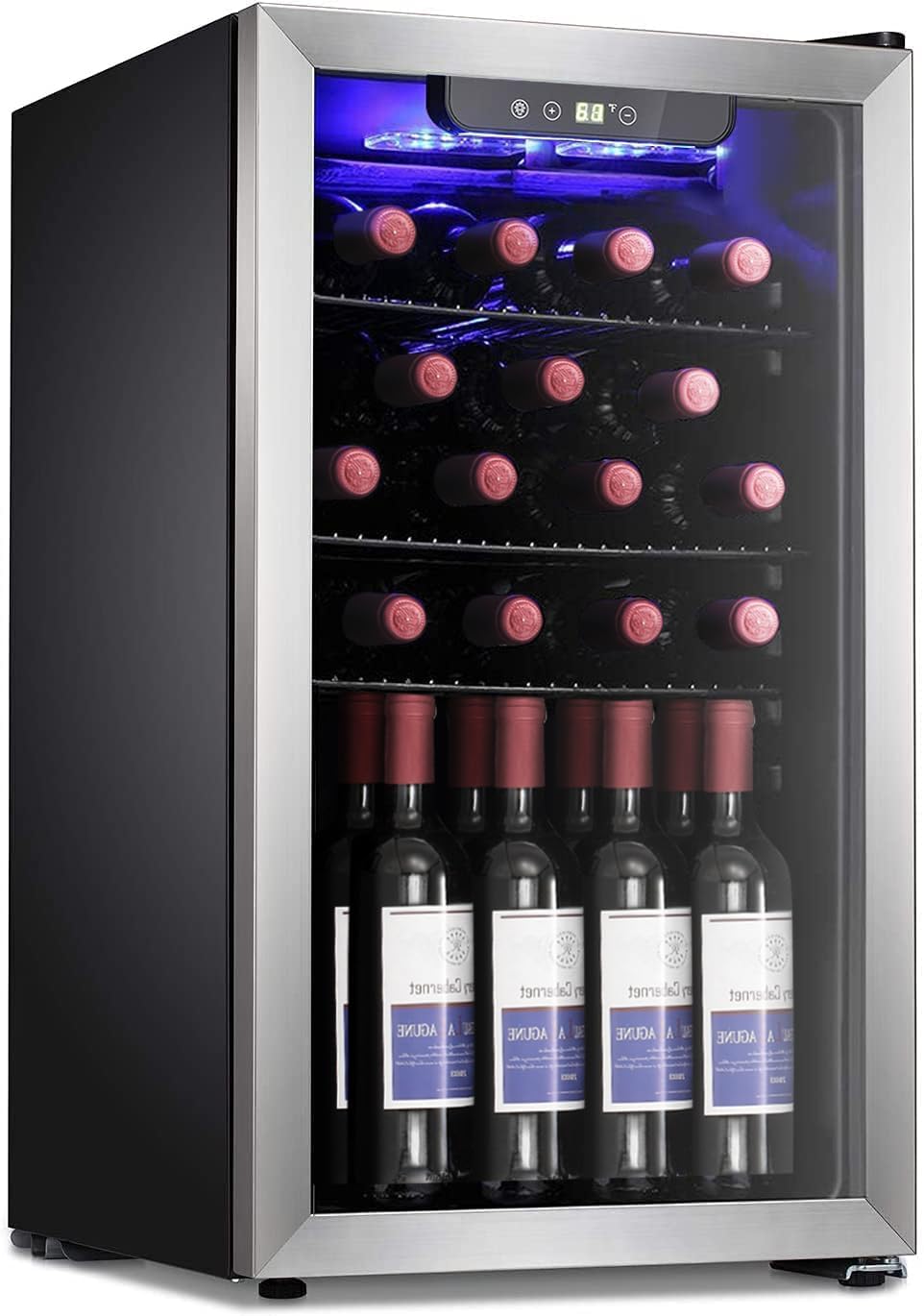 Antarctic Star Wine Cooler, Beverage Refrigerator, 16 Bottle Freestanding Quiet Wine Cellar Front Glass Door for Home and Bar, Digital Temp Control, 1.71 Cu.Ft.