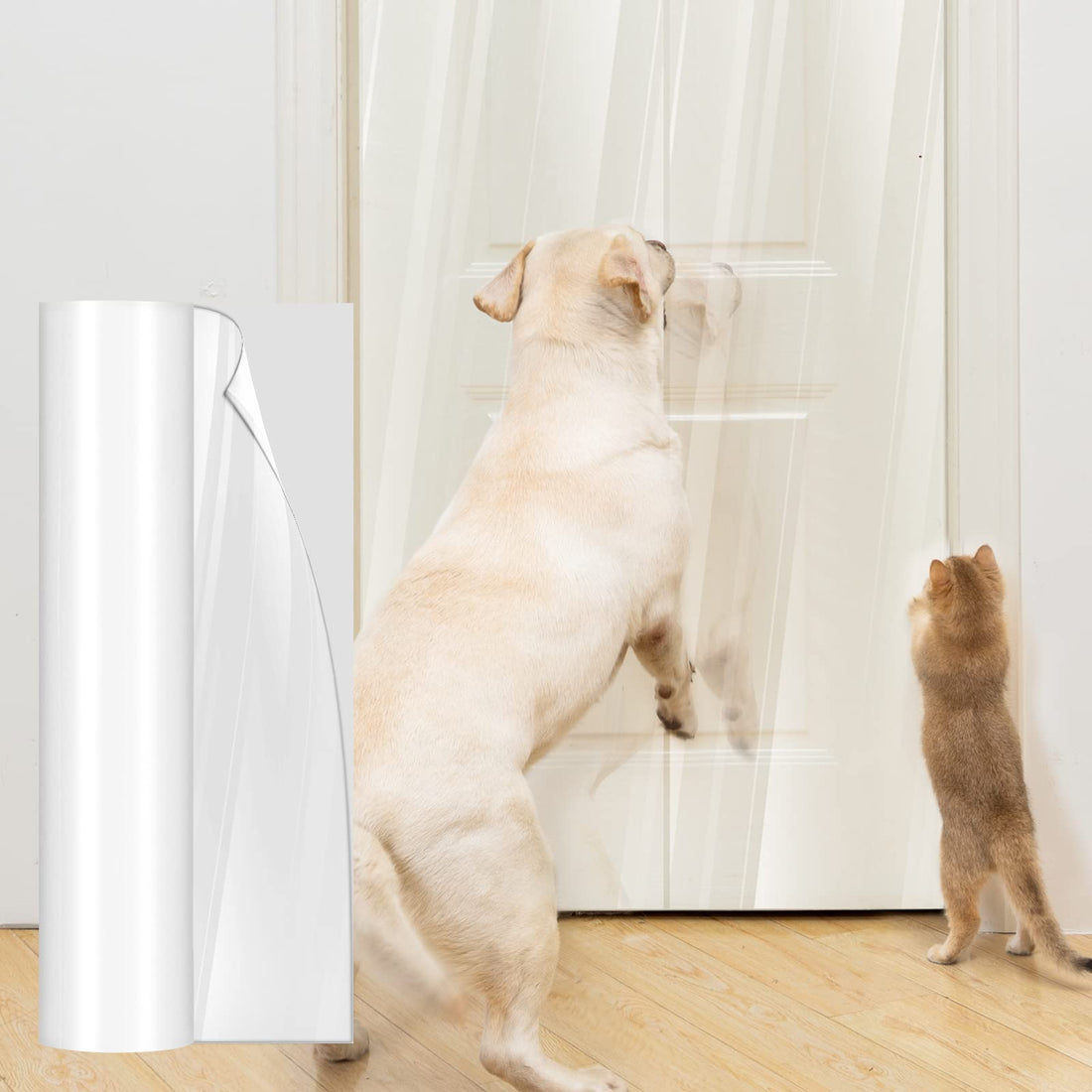 Uross Kratzschutz Sofa Katze Transparent 5m x 43cm, Katzenschutz Selbstklebend Tape Extra Long, Anti Kratz Folie für Katzen, Sofa Couch Schutz Katze, Wandschutzfolie Selbstklebend für Möbel Tür Wand