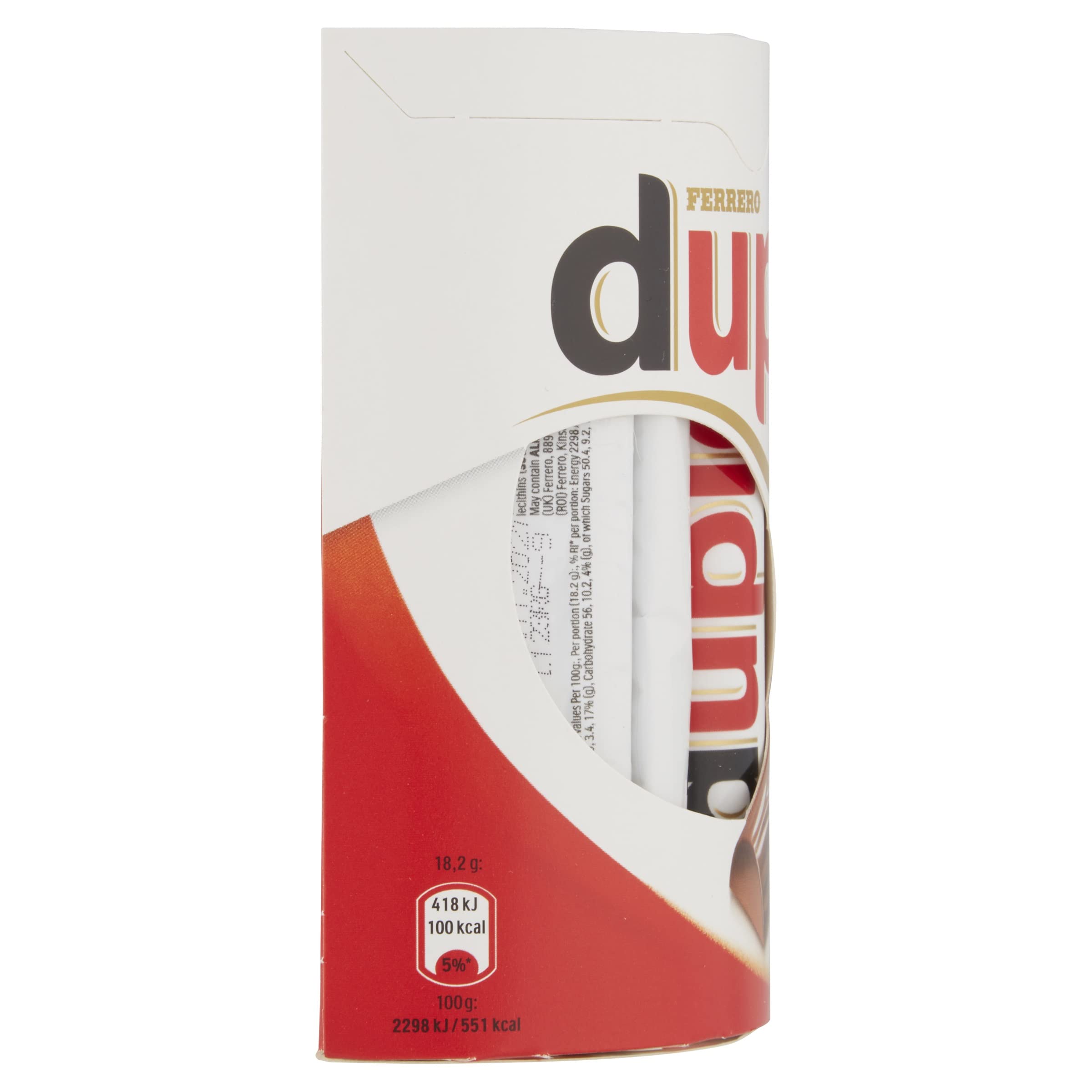 Duplo – Schokoriegel mit feiner Nugatcreme, knuspriger Waffel & zarter Vollmilchschokolade – Schmeckt knusperleicht – 1 Packung mit 10 Einzelriegeln (10 x 18,2 g)