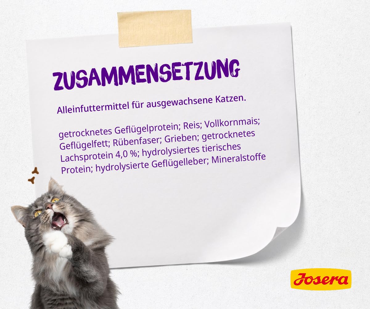 JOSERA Culinesse (1 x 10 kg) | Adult | Premium Trockenfutter für ausgewachsene wählerische Katzen | Lachs & Geflügel | gut verträglich | moderater Fettgehalt | weizenfrei | Katzenfutter | 1er Pack
