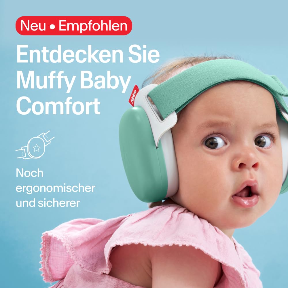 Alpine Muffy Baby Classic - Gehörschutz für Babys - Verstellbares ANTI-SLIP-Kopfband bis 48 Monate - In Deutschland auf Sicherheit getestet - Lärmschutz Kopfhörer verhindert Gehörschäden, Schwarz