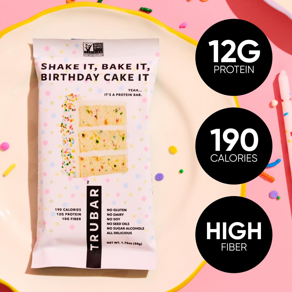 TRUBAR Vegan Protein Bars - Soy Free, Dairy Free, Gluten Free Protein Bars - No Sugar Alcohols - Non-GMO - 12g of Protein - It's Mint To Be Chip - 12 Count