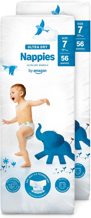 By Amazon Ultra Dry Windeln Größe 5 (10-16 kg) - MONATSBOX, Weiß, 152 Stück (2 Packungen mit 76) (Früher Unter Der Marke Mama Bear, Identisches Produkt)