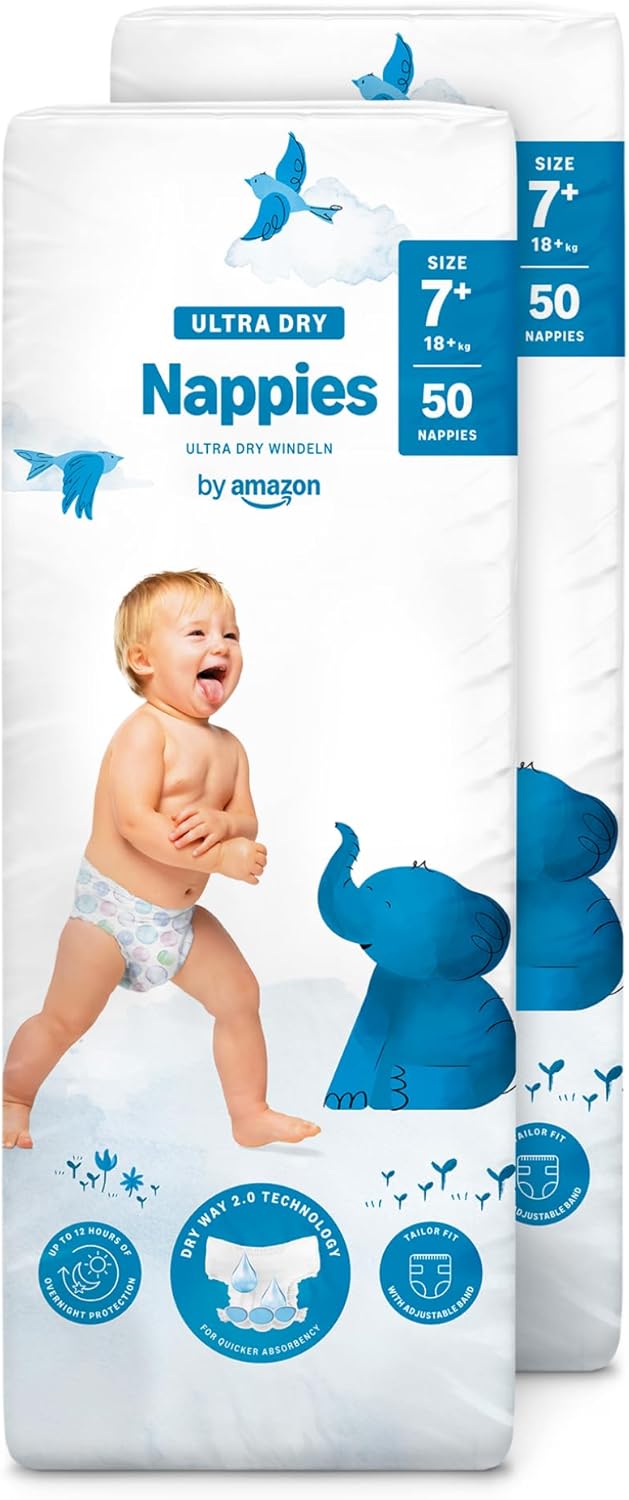 By Amazon Ultra Dry Windeln Größe 5 (10-16 kg) - MONATSBOX, Weiß, 152 Stück (2 Packungen mit 76) (Früher Unter Der Marke Mama Bear, Identisches Produkt)