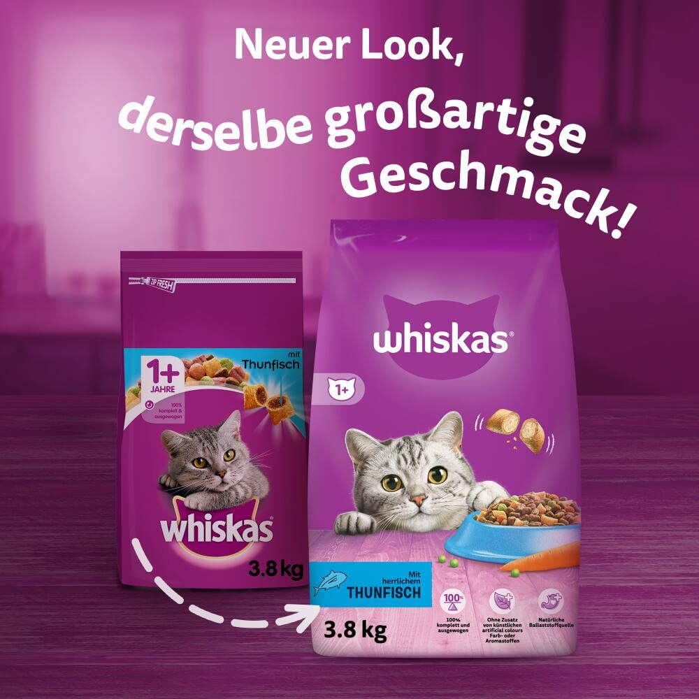 WHISKAS Trockenfutter für ausgewachsene Katzen 7kg mit Huhn