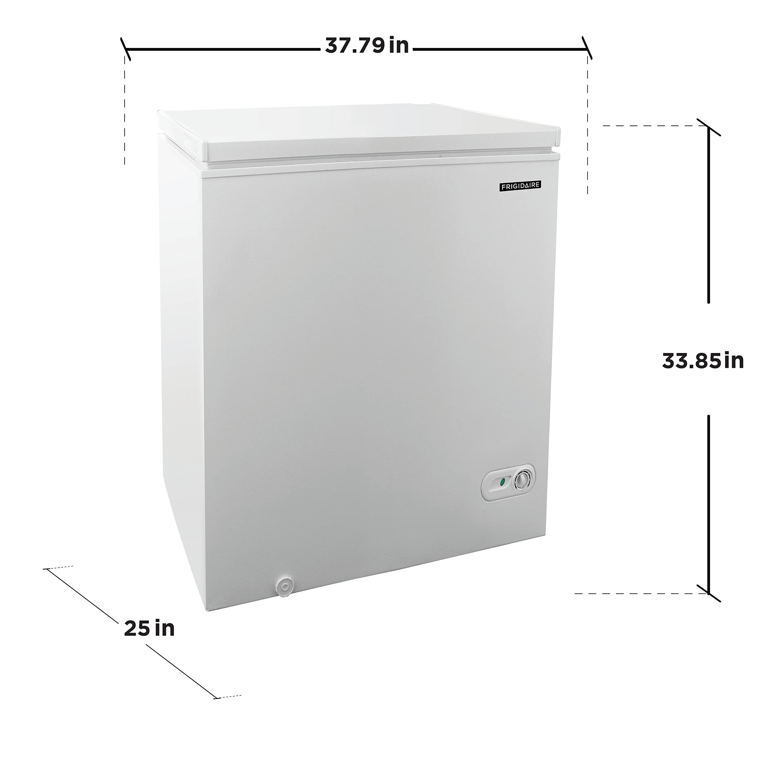 FRIGIDAIRE EFRF7003-BLACK Chest Deep Freezer, 7 Cu. Ft, Black Adjustable Thermostat-Removable Vinyl Coated Wire Basket-Easy Defrost Drain