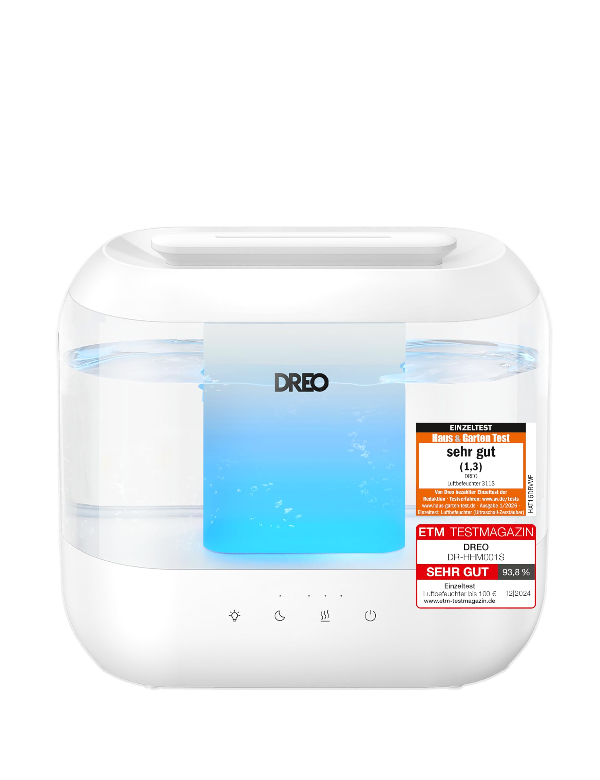 Dreo Smart Luftbefeuchter für Schlafzimmer, oben befüllbarer 4L Supergroßer Kühler Nebel Humidifier mit Öl Diffusor und Nachtlicht, 36 Stunden Laufzeit, leiser Ultraschall Luftbefeuchter Zuhause